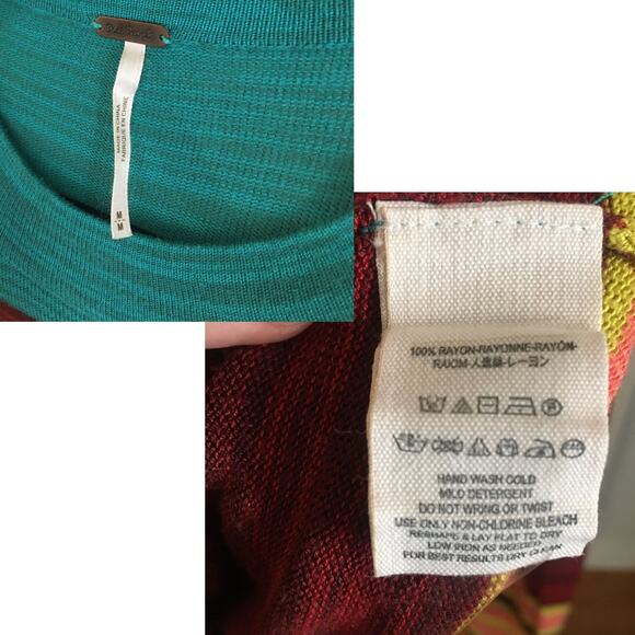 Free People Colorful Striped Sweater, Size Medium - Picture 6 of 6